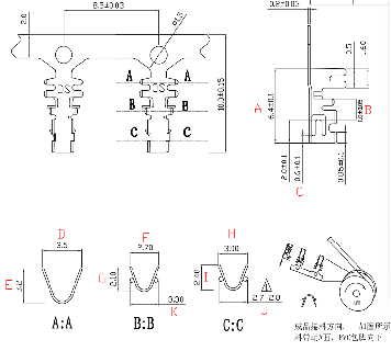 倒勾包圓基板端子